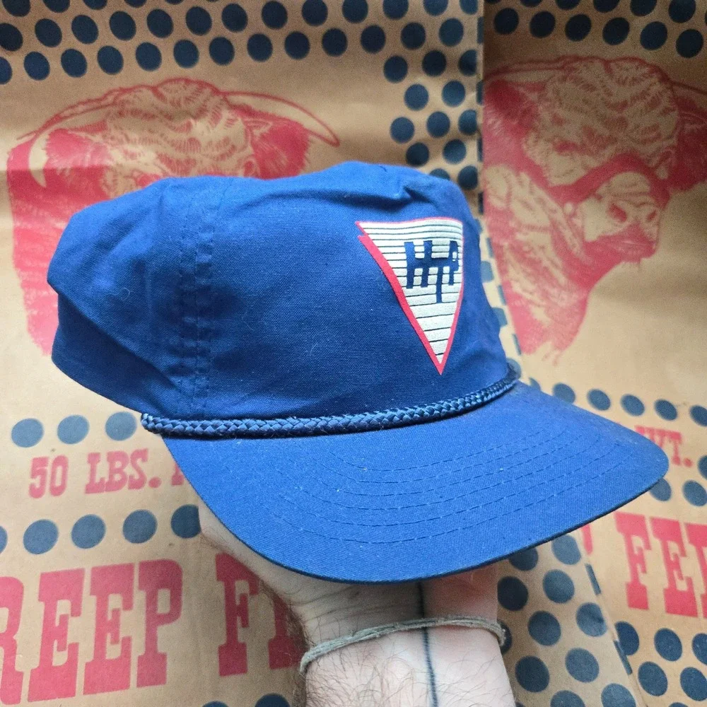 Vintage Raybestos HTP Snapback Hat OS Mens Blue Rope Trucker Racing Promo Cotton